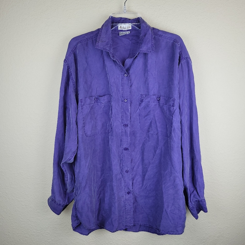 Naked Silk Purple L/S Button-Down Shirt XL